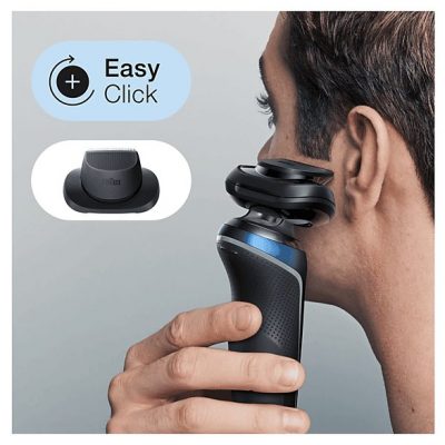 Afeitadora - BRAUN 433156, 50 min, carga rápida, recortador de precisión, lavable, afeitado en seco, afeitado en húmedo, Negro