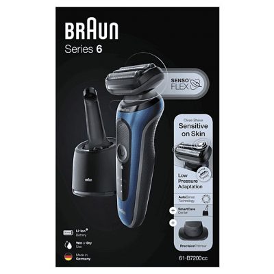 Afeitadora - BRAUN 433156, 50 min, carga rápida, recortador de precisión, lavable, afeitado en seco, afeitado en húmedo, Negro