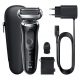 Afeitadora - BRAUN 71-N1000S, 50 min, Recargable, Resistente_al_agua, Negro