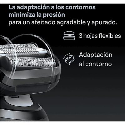 Afeitadora - Braun Afeitadora eléctrica Series 6  62-B1200S, 1 accesorio de precisión, 60 min autonomía, Afeitado en seco y en mojado, Azul