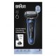 Afeitadora - Braun Afeitadora eléctrica Series 6  62-B1200S, 1 accesorio de precisión, 60 min autonomía, Afeitado en seco y en mojado, Azul