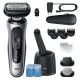Afeitadora - Braun Afeitadora Eléctrica Series 6 62-S7650CC, Chamartín SmartCare, +2 Accesorios, 60 min autonomía, Afeitado en seco y en mojado, Plata