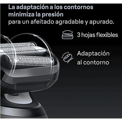 Afeitadora - Braun Afeitadora Eléctrica Series 6 62-S7650CC, Chamartín SmartCare, +2 Accesorios, 60 min autonomía, Afeitado en seco y en mojado, Plata