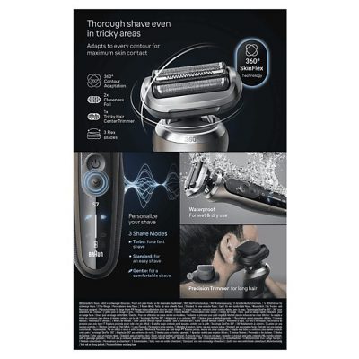 Afeitadora - Braun Afeitadora eléctrica Series 7 72-C7200CC,  3 modos, Chamartín SmartCare, 1 accesorio de precisión, Afeitado en seco y mojado, Oro