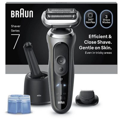 Afeitadora - Braun Afeitadora eléctrica Series 7 72-C7200CC,  3 modos, Chamartín SmartCare, 1 accesorio de precisión, Afeitado en seco y mojado, Oro