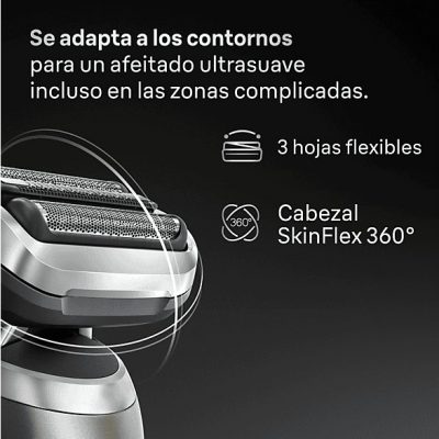 Afeitadora - Braun Afeitadora eléctrica Series 7 72-C7200CC,  3 modos, Chamartín SmartCare, 1 accesorio de precisión, Afeitado en seco y mojado, Oro