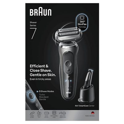 Afeitadora - Braun Afeitadora eléctrica Series 7 72-C7200CC,  3 modos, Chamartín SmartCare, 1 accesorio de precisión, Afeitado en seco y mojado, Oro