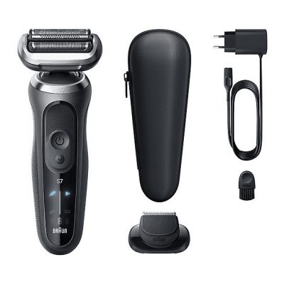 Afeitadora - Braun Afeitadora eléctrica Series 7 72-G1200S, 3 modos, 1 accesorio de precisión, 60 min autonomía, Afeitado en seco y en mojado, Gris