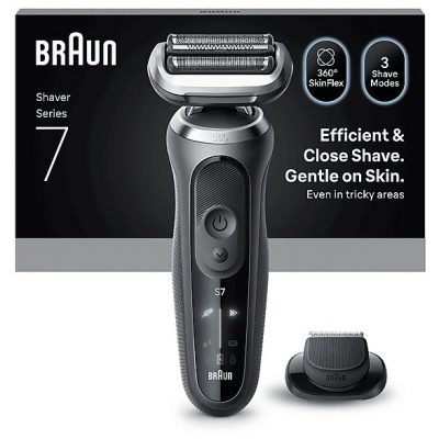 Afeitadora - Braun Afeitadora eléctrica Series 7 72-G1200S, 3 modos, 1 accesorio de precisión, 60 min autonomía, Afeitado en seco y en mojado, Gris