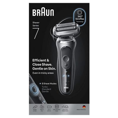 Afeitadora - Braun Afeitadora eléctrica Series 7 72-G1200S, 3 modos, 1 accesorio de precisión, 60 min autonomía, Afeitado en seco y en mojado, Gris