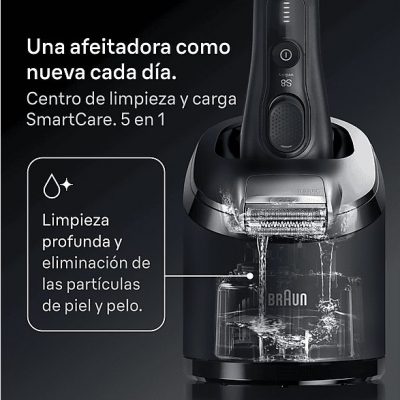 Afeitadora - Braun Afeitadora eléctrica Series 8 8663CC, SensoAdapt, 60 min autonomía, Chamartín SmartCare, Afeitado en seco y en mojado, Gris