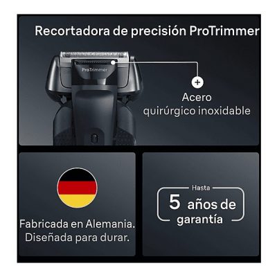 Afeitadora - Braun Afeitadora eléctrica Series 8 8663CC, SensoAdapt, 60 min autonomía, Chamartín SmartCare, Afeitado en seco y en mojado, Gris
