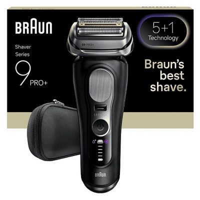 Afeitadora - Braun Afeitadora eléctrica Series 9 PRO+ 9600s, Pro SensoAdapt, 60 minutos autonomía, Afeitado en seco y en mojado, Negro