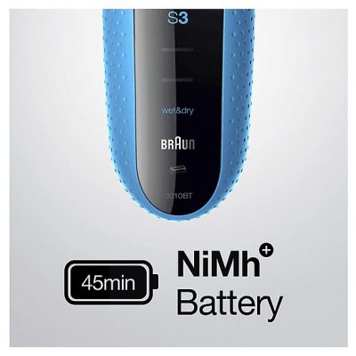 Afeitadora - BRAUN S3010BT, 45 min, Sistema de corte de triple acción., Negro