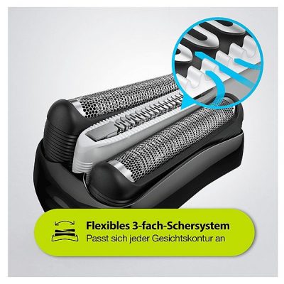Afeitadora - BRAUN S3010BT, 45 min, Sistema de corte de triple acción., Negro