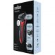 Afeitadora - Braun Series 6 61-R1200S, 3 Cuchillas, Afeitadora eléctrica para barba, EasyClick, Wet & Dry, Rojo