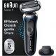 Afeitadora - Braun Series 7 71-B1200S, Afeitadora eléctrica de barba, Wet & Dry, Accesorio para corte de pelo, Azul