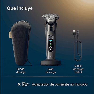 Afeitadora eléctrica - Philips i9000 X9002/10, SkinIQ IA, Levanta y Corta Triple Acción, Cabezal 360°, Uso Seco y Mojado, 50 min, Hydro SkinGlide