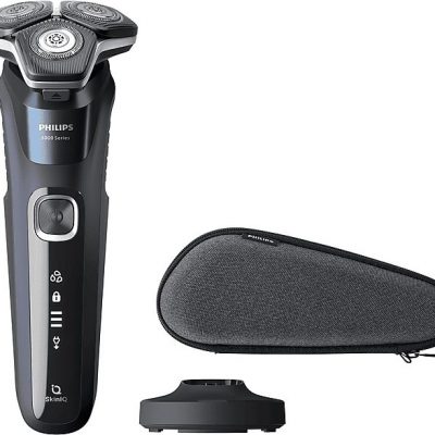 Afeitadora - PHILIPS S5885/35, 60 min, carga rápida, recortador de precisión, lavable, afeitado en seco, afeitado en húmedo, Negro, Azul