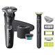 Afeitadora - PHILIPS S5898/79, 60 min, carga rápida, recortador de precisión, lavable, afeitado en seco, afeitado en húmedo, Cromo
