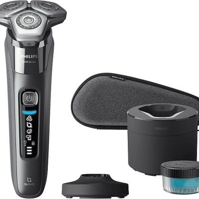 Afeitadora - PHILIPS S8697/55, 50.0 min, carga rápida, recortador de precisión, lavable, afeitado en seco, afeitado en húmedo, Cromo