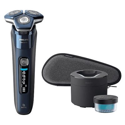 Afeitadora - PHILIPS SHAVER Series 7000 S7885/50, 60 Min., Cortador de relieves, Negro, Azul
