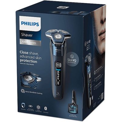 Afeitadora - PHILIPS SHAVER Series 7000 S7885/50, 60 Min., Cortador de relieves, Negro, Azul