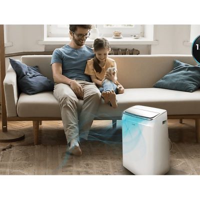 Aire acondicionado portátil - Cecotec ForceClima 12800 Soundless Heating Connected, 3024 fg/h, Bomba de calor, 5 modos, 3 veloc, Mando, Wi-Fi, Blanco
