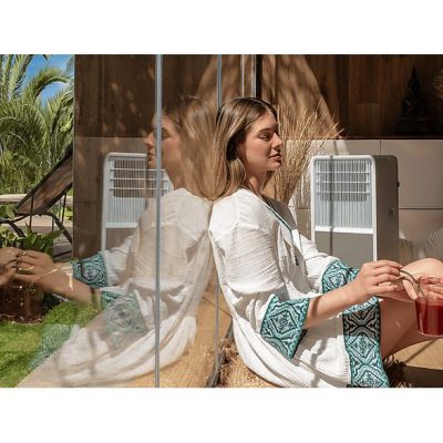 Aire acondicionado portátil - Cecotec ForceClima 9150 Style, 2250 fg/h, 2 velocidades, 25 m², 4 modos, Deshumidificador, Mando a distancia, White