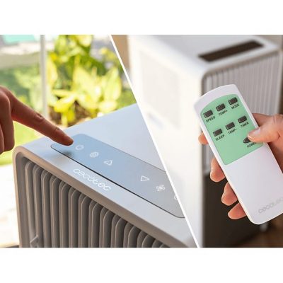 Aire acondicionado portátil - Cecotec ForceClima 9150 Style, 2250 fg/h, 2 velocidades, 25 m², 4 modos, Deshumidificador, Mando a distancia, White