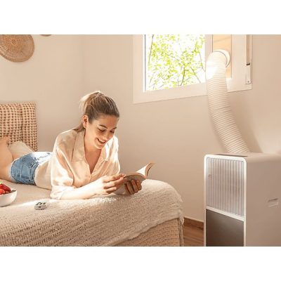 Aire acondicionado portátil - Cecotec ForceClima 9150 Style, 2250 fg/h, 2 velocidades, 25 m², 4 modos, Deshumidificador, Mando a distancia, White