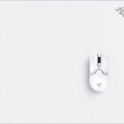 Alfombrilla gaming  - Atlas RAZER, Vidrio templado, Caucho, Blanco