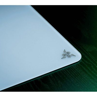 Alfombrilla gaming  - Atlas RAZER, Vidrio templado, Caucho, Blanco