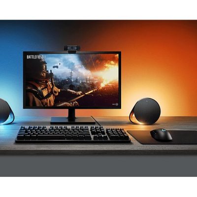 Altavoces gaming - Logitech G560, Bluetooth, RGB Lightsync, Sistema de altavoces 2.1, 240V, Control de graves, Personalizable, Negro