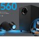 Altavoces gaming - Logitech G560, Bluetooth, RGB Lightsync, Sistema de altavoces 2.1, 240V, Control de graves, Personalizable, Negro