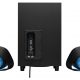 Altavoces gaming - Logitech G560, Bluetooth, RGB Lightsync, Sistema de altavoces 2.1, 240V, Control de graves, Personalizable, Negro