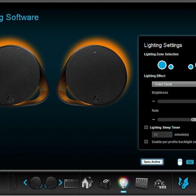 Altavoces gaming - Logitech G560, Bluetooth, RGB Lightsync, Sistema de altavoces 2.1, 240V, Control de graves, Personalizable, Negro