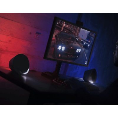 Altavoces gaming - Logitech G560, Bluetooth, RGB Lightsync, Sistema de altavoces 2.1, 240V, Control de graves, Personalizable, Negro