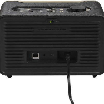 Altavoz bluetooth - JBL Authentics 200, 90W, Bluetooth, Wi-Fi, asistentes de voz Google y Alexa, diseño retro, Negro