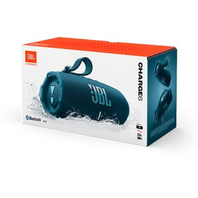 Altavoz bluetooth - JBL Charge 6, 45 W, Bluetooth, Hasta 24 horas + 4 horas con Playtime Boost, Resistente a golpes, agua y polvo, Azul