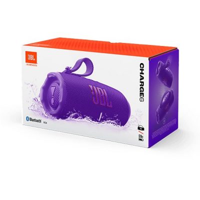 Altavoz bluetooth - JBL Charge 6, 45 W, Bluetooth, Hasta 24 horas + 4 horas con Playtime Boost, Resistente a golpes, agua y polvo, Morado