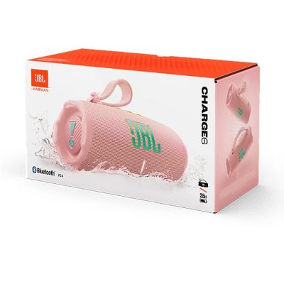Altavoz bluetooth - JBL Charge 6, 45 W, Bluetooth, Hasta 24 horas + 4 horas con Playtime Boost, Resistente a golpes, agua y polvo, Rosa