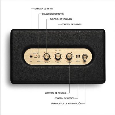 Altavoz bluetooth - Marshall Acton III, 30 W, Bluetooth 5.2, Negro