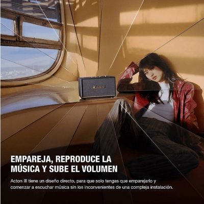 Altavoz bluetooth - Marshall Acton III, 30 W, Bluetooth 5.2, Negro