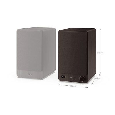 Altavoz de estantería - SHARP CP-SS30, 60 W, 2.0 canales, Bluetooth, Marrón