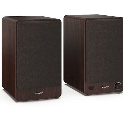 Altavoz de estantería - SHARP CP-SS30, 60 W, 2.0 canales, Bluetooth, Marrón