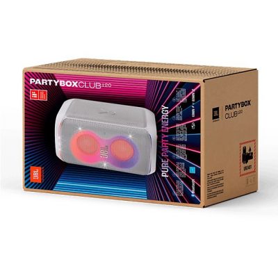 Altavoz de gran potencia - JBL PartyBox Club 120, Portátil para fiestas, Asa plegable, Bluetooth, Resistente salpicaduras, Autonomía 12h, 160W, Blanco