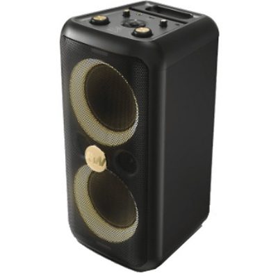 Altavoz de gran potencia - PEAQ PPS 200-RW, 80W, Modo Karaoke, 8h Autonomía, Edición Robbie Williams, Bass Booster, Efectos de Iluminación, Negro