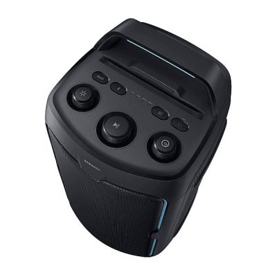 Altavoz de gran potencia - Samsung MX-ST40F/ZF, Portátil para fiestas, Asa de transporte y ruedas, Iluminación personalizable, Aut 12h, 160 W, Negro