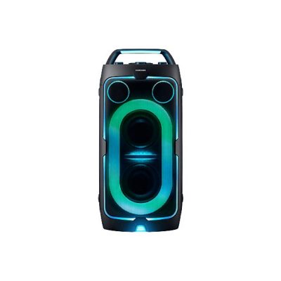 Altavoz de gran potencia - Samsung MX-ST50F/ZF, Portátil para fiestas, Asa de transporte y ruedas, Iluminación personalizable, Aut 18h, 240 W, Negro